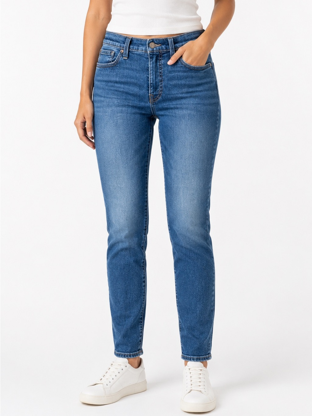 Lucky Brand Mid Rise Ankle Jeans Women Blue Stretch Skinny Denim Size 6/28